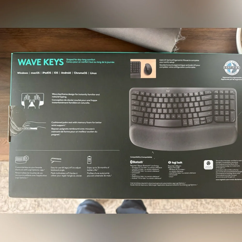 NWT Logitech Wave Keys Black Keyboard